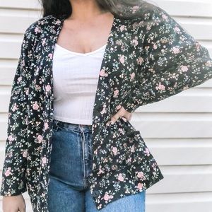Beverly Hills Blues | Vintage Floral Knit Blazer